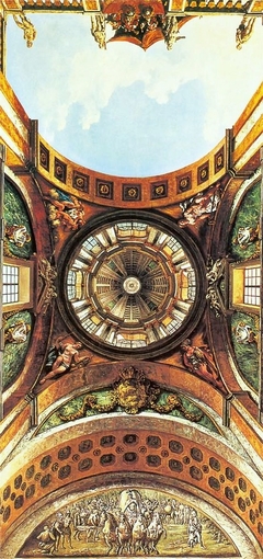Illusionistic vault design of a hall in the Ujazdów Castle by Bernardo Bellotto