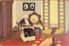 Interior with grandmother by Nikos Hadjikyriakos-Ghika