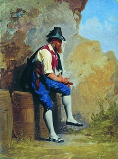 Italian Peasant on the Barrel by Fyodor Bronnikov