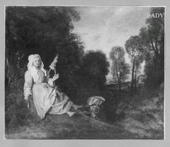 L' Indiscret by Jean-Antoine Watteau