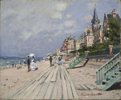 La plage à Trouville by Claude Monet