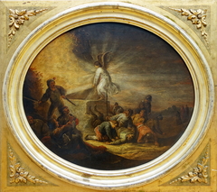 La Résurection du Christ. L'ange soulevant la pierre du tombeau du Christ by Benjamin Gerritsz Cuyp