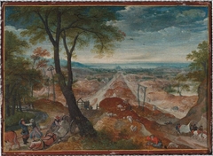 Landscape with Bandits Holding up a Man with a Wagon
