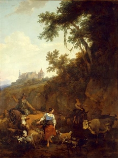 Landscape with Castle Bentheim by Nicolaes Pieterszoon Berchem