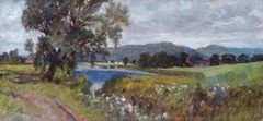 Landscape with Lake - Sir George Reid - ABDAG003960 by George Reid