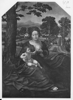 Madonna and Child in a Landscape by Master of the Female Half-Lengths