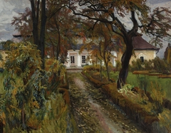 Manor house in autumn by Stanisław Kamocki