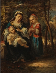 Mother with Two Children by Narcisse Virgilio Díaz