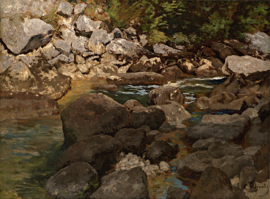 Mountain Stream with Boulders
