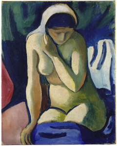 Naked Girl with Headscarf by August Macke