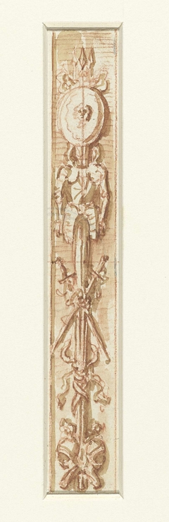 Paneelvulling met schild, harnas, zwaarden en helmen by Etienne de Lavallée-Poussin