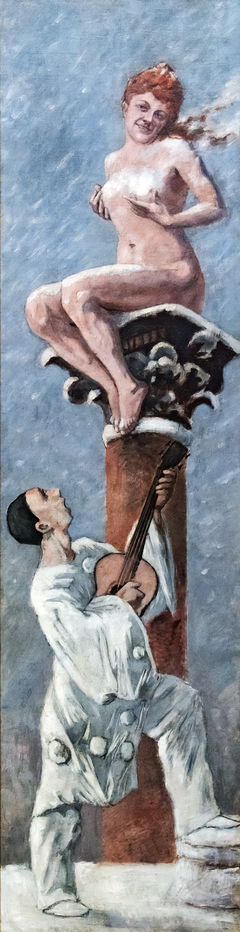 Pierrot et une femme sur une colonne by Adolphe Willette