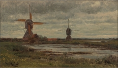 Polder Landscape with Mills by Willem Roelofs