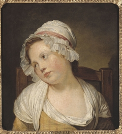 Portrait de petite fille au bonnet blanc by Anonymous