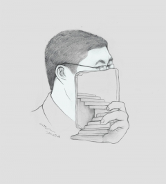 Portrait Of A Man Who Always Hides His Face by Nini Sum