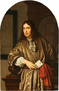 Portrait of a Merchant in a Banyan, Holding a Business Document by Frans van Mieris the Elder