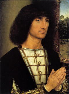 Portrait of a young Man praying (front) by Hans Memling