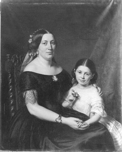 Portret van een dame met kind by Johan Heinrich Neuman
