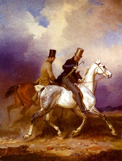 Prince Wilhelm Riding out in the Company of the artist by Franz Krüger
