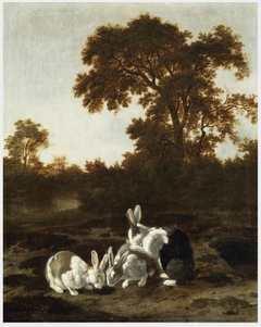Rabbits at the Mouth of a Burrow by Dirck Wijntrack