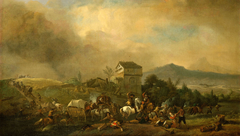 Robbers attacking Baggage Wagons by Philips Wouwerman
