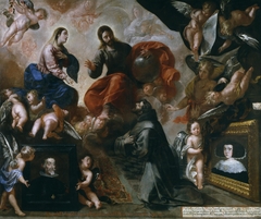 Saint Francis of Assisi in the Porziuncola with the Donors Antonio Contreras and María Amezquita by Francisco Caro