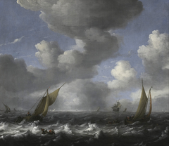 Seascape and Fishing Boats by Ludolf Bakhuizen