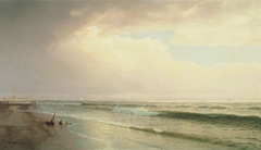 Seascape with Distant Lighthouse, Atlantic City, New Jersey by William Trost Richards