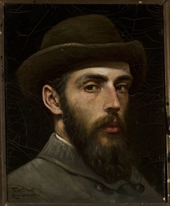 Self-portrait in a hat by Feliks Cichocki