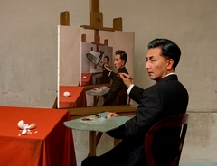 Self-Portraits through Art History (Magritte / Triple Personality)