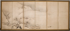Snowy Landscape with Figures by Kanō Naonobu