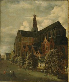 St. Bavokerk from the southeast by Jan Wouwerman