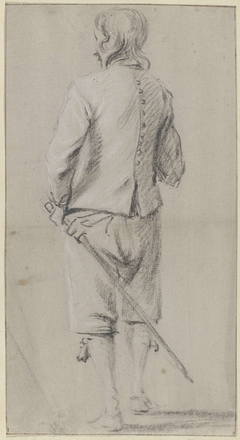 Staande man met zwaard, op de rug gezien by Unknown Artist