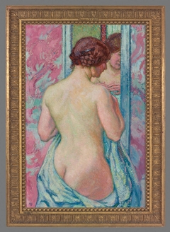 Standing Nude in Front of a Mirror by Théo van Rysselberghe