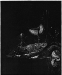 Still life with a nautilus cup and salt cellar
