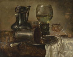 Still Life with a Roemer, a Covered Flagon, and a Beaker by Willem Claesz Heda