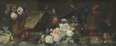 Still life with flowers and fruits by Johann Amandus Winck