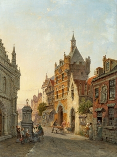 Street in a Dutch Town by Pieter Cornelis Dommersen