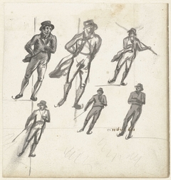 Studies van een schaatsende man by Simon Andreas Krausz