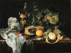 Sumptuous Still Life with Fruits, Pie and Goblets, 1651