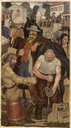 The Blacksmith (mural study, Indianapolis, Indiana Post Office) by Grant Wright Christian