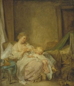 The happy mother by Jean-Baptiste Greuze
