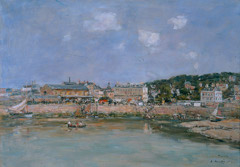 The harbor of Trouville by Eugène Louis Boudin