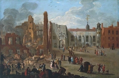 The Inner Temple after the Fire of 4 January 1737 by Richard Wilson