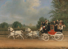 The London-Faringdon Coach passing Buckland House, Berkshire