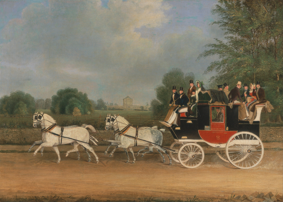 The London-Faringdon Coach passing Buckland House, Berkshire