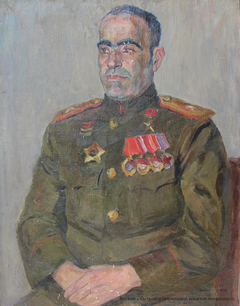 The portrait of major general Andranik Ghazaryan by Eranuhi Aslamazyan