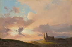 The Ruins at Sunset by Károly Markó