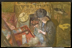 The Small Drawing-Room: Mme Hessel at Her Sewing Table by Édouard Vuillard