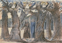 The Wood of the Self-Murderers: The Harpies and the Suicides by William Blake